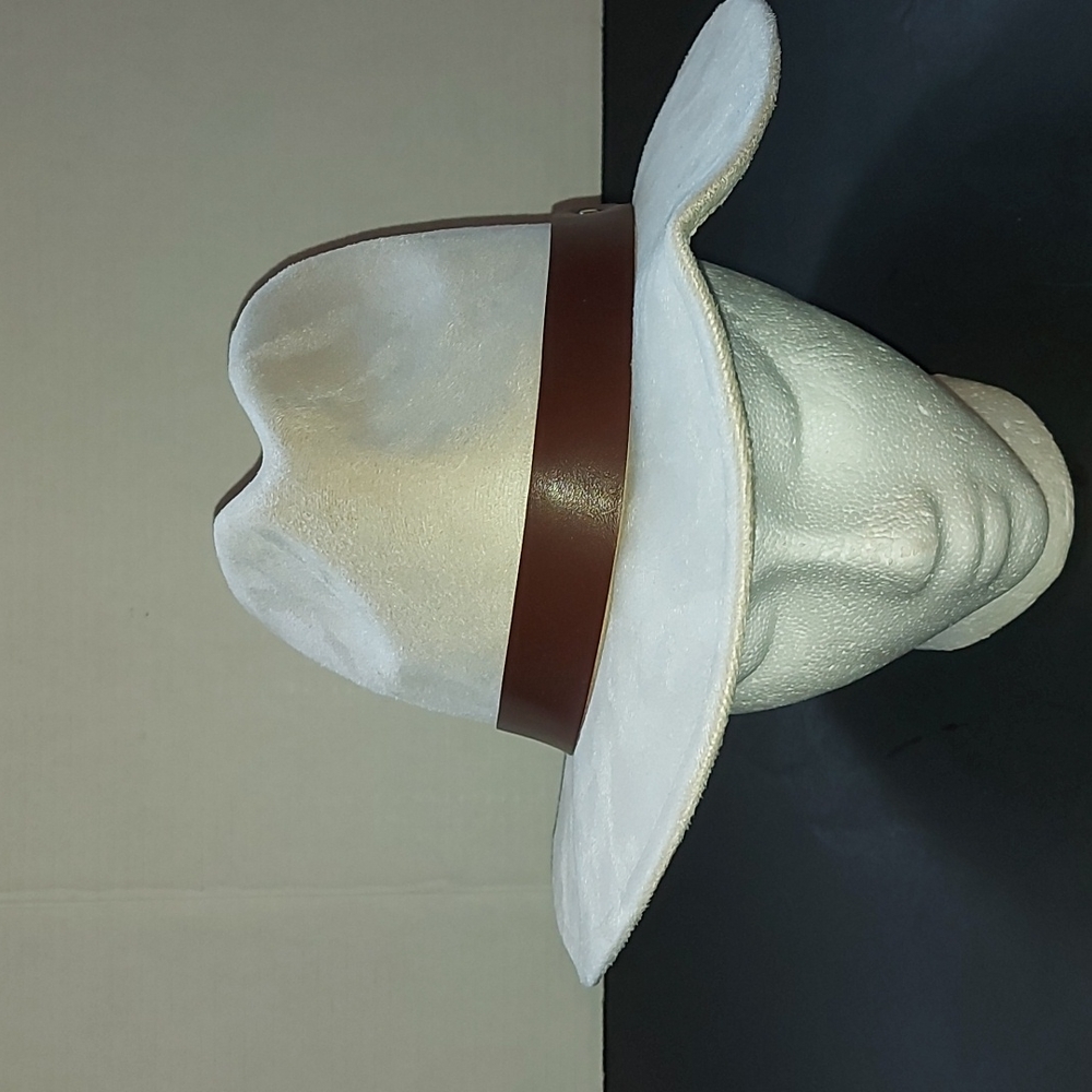 Womans fedora hat, Kendall & Kylie, medium size, cream, brown, suede type fabric